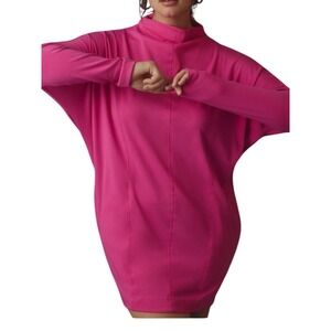 NWT Anthropologie Daily Practice Pink Mock Neck Long Sleeve Mini Dress Size 2X